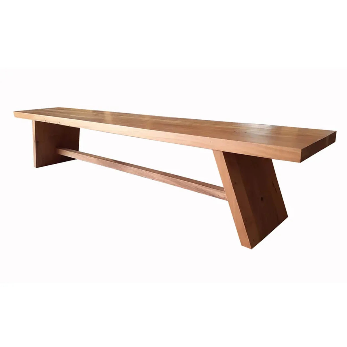 Banco De Madeira Maciça Demolição Santos Com Pés Inclinados Em Cavalete - Marcenaria Bicho do Mato