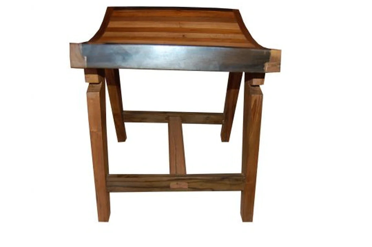 Banquinho De Madeira Maciça Demolição Cavalete