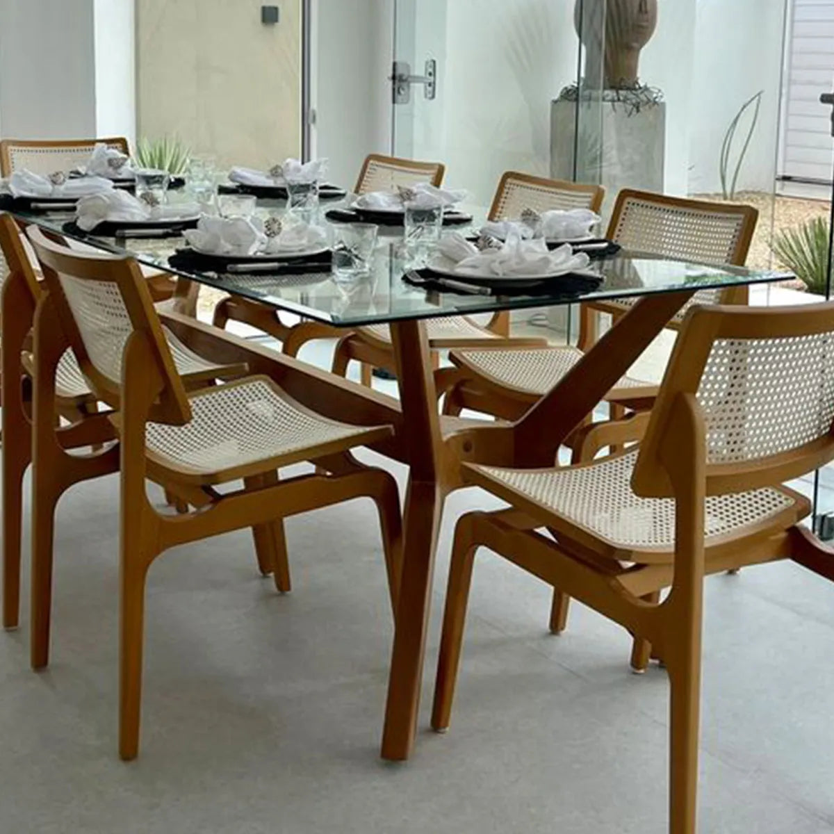 Base De Mesa de Jantar De Madeira Maciça Demolição Retangular Praia do Forte - Marcenaria Bicho do Mato