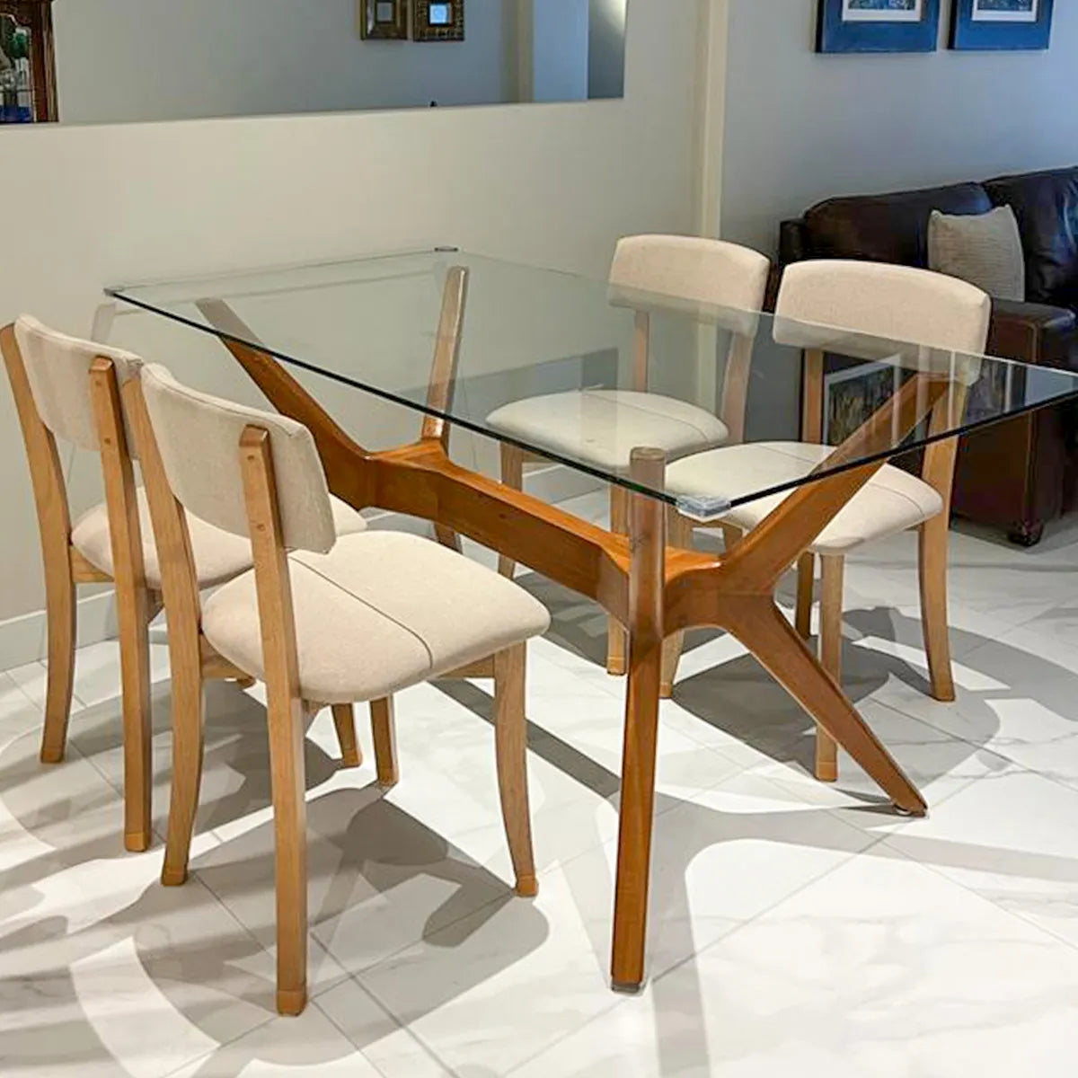 Base De Mesa de Jantar De Madeira Maciça Demolição Retangular Praia do Forte - Marcenaria Bicho do Mato