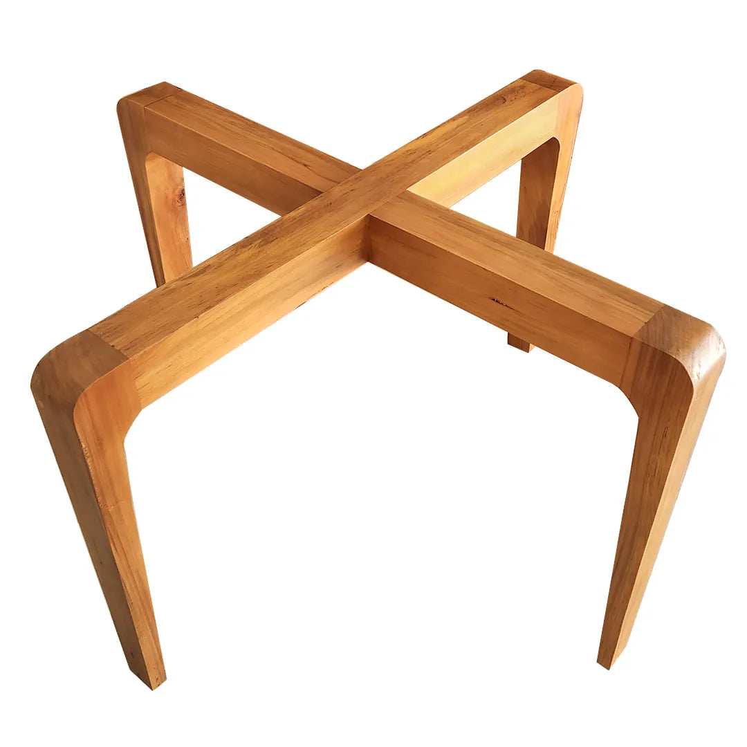 Base De Mesa De Jantar Quadrada De Demolição Modelo Pirapora - Para Tampo de 1,40 X 1,40 - Em Madeira Selecionada