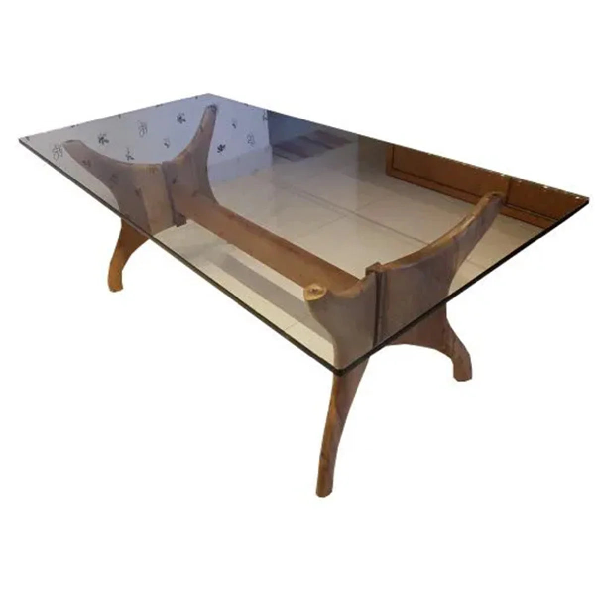 Base De Mesa de Jantar Retangular De Madeira Maciça Demolição Borboleta - Marcenaria Bicho do Mato