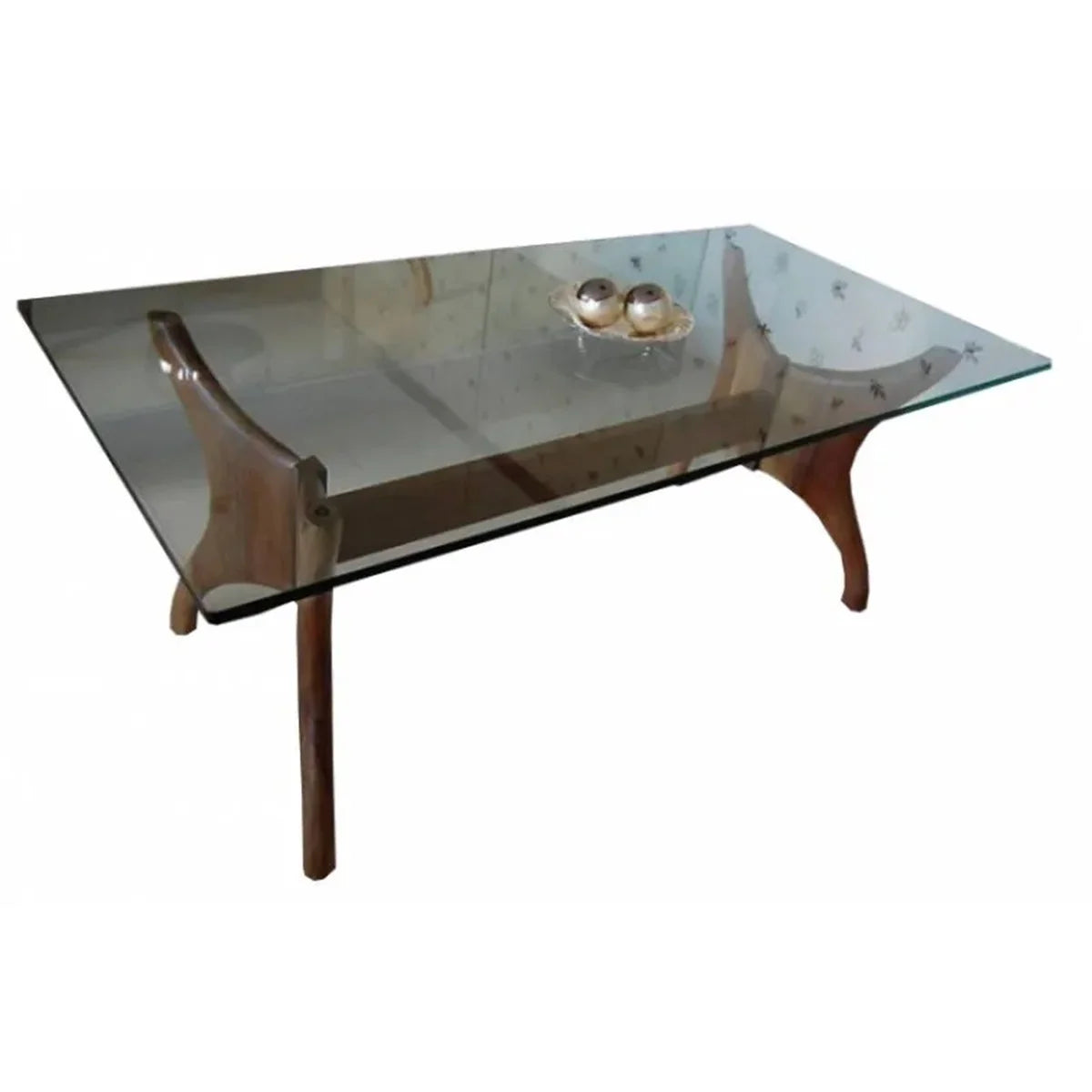 Base De Mesa de Jantar Retangular De Madeira Maciça Demolição Borboleta - Marcenaria Bicho do Mato