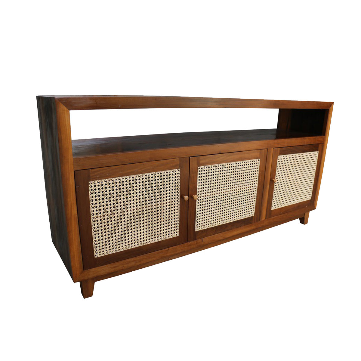 Buffet de Madeira Maciça Demolição Palhinha Com Portas Em Palhinha Natural Indiana - Marcenaria Bicho do Mato