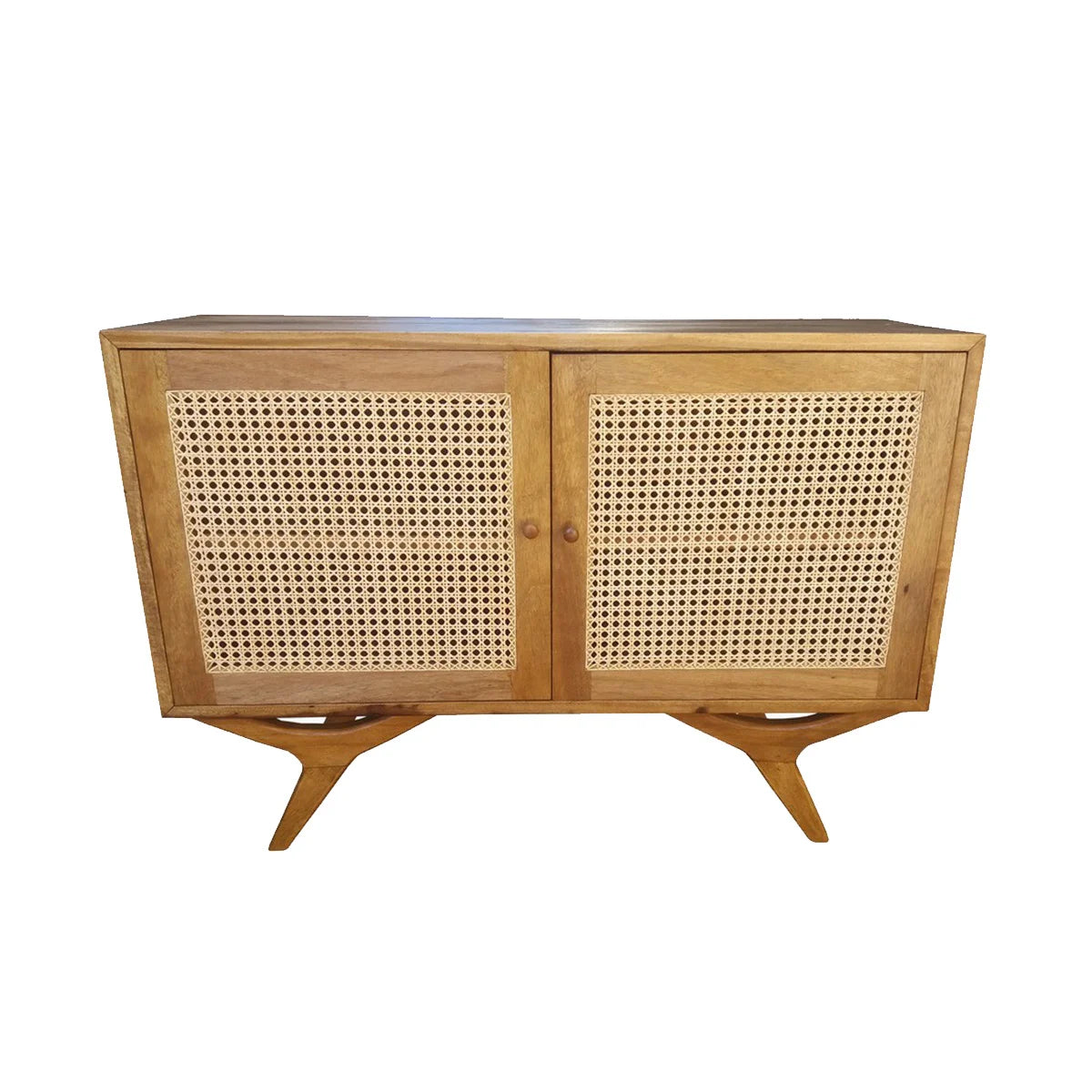 Buffet de Madeira Maciça Demolição Alvorada Com Portas em Palhinha Natural Indiana - Marcenaria Bicho do Mato