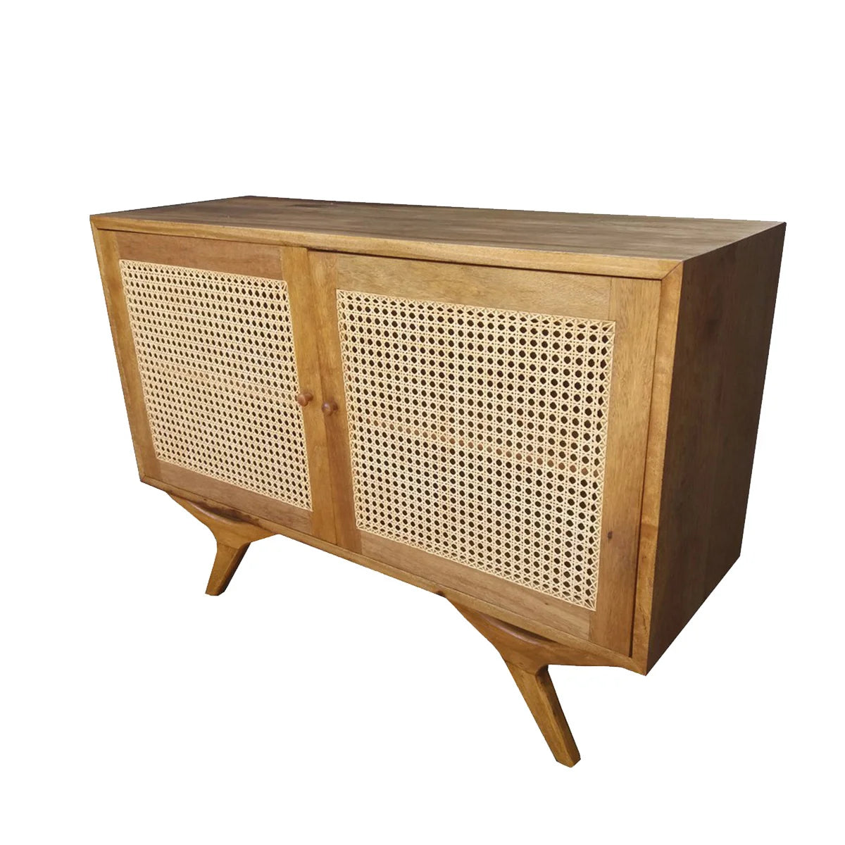 Buffet de Madeira Maciça Demolição Alvorada Com Portas em Palhinha Natural Indiana - Marcenaria Bicho do Mato