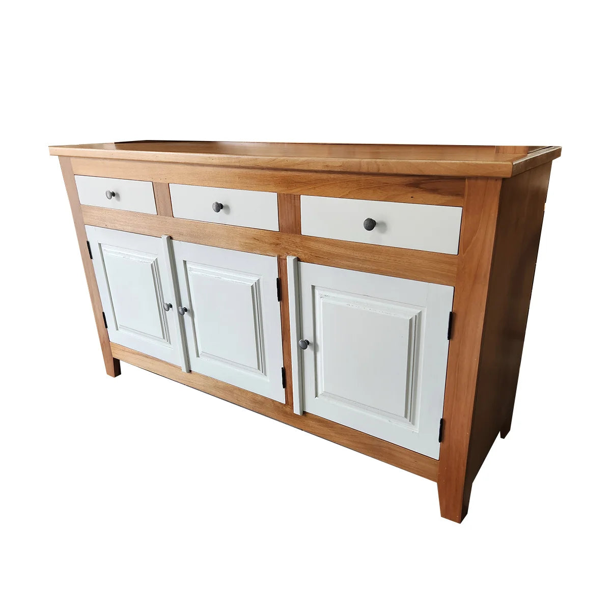 Buffet De Madeira Maciça Demolição Minas - Portas e Gavetas Em Branco Fosco