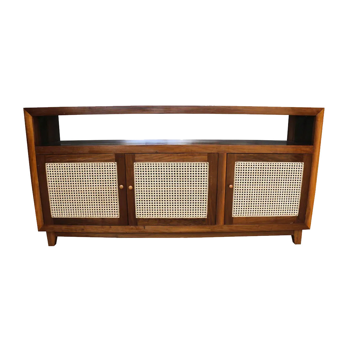 Buffet de Madeira Maciça Demolição Palhinha Com Portas Em Palhinha Natural Indiana - Marcenaria Bicho do Mato