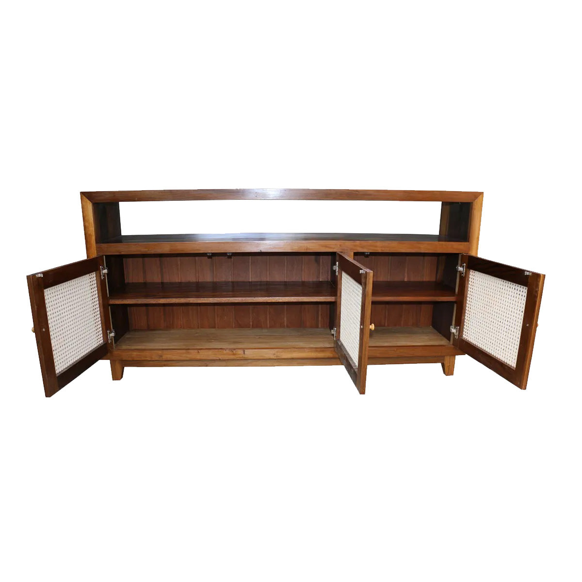 Buffet de Madeira Maciça Demolição Palhinha Com Portas Em Palhinha Natural Indiana - Marcenaria Bicho do Mato