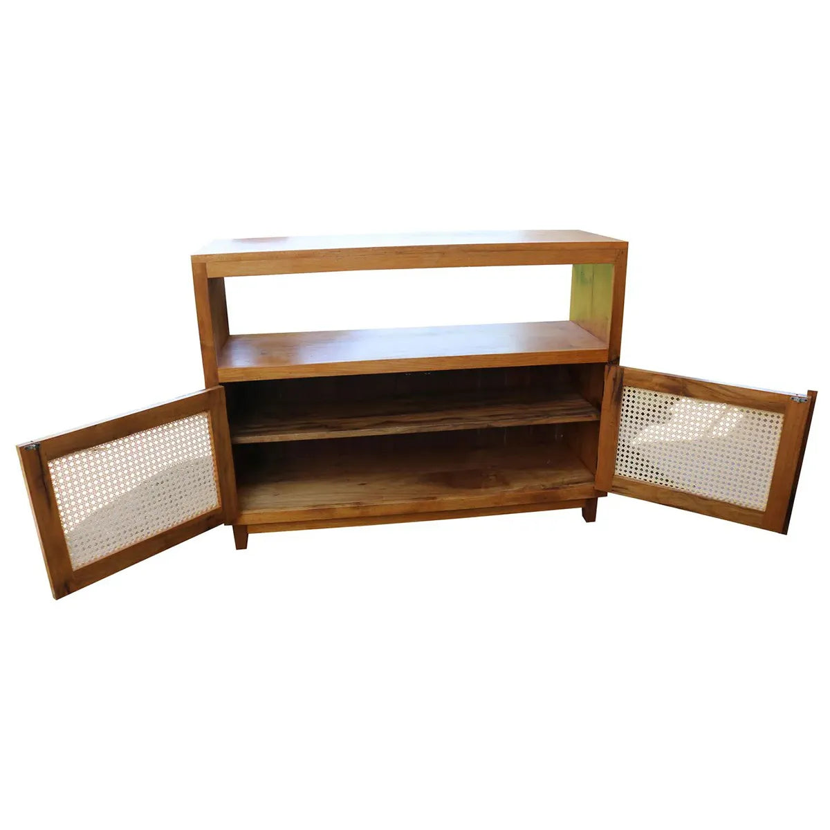 Buffet de Madeira Maciça Demolição Palhinha Natural Indiana Com Duas Portas E Nicho - Marcenaria Bicho do Mato