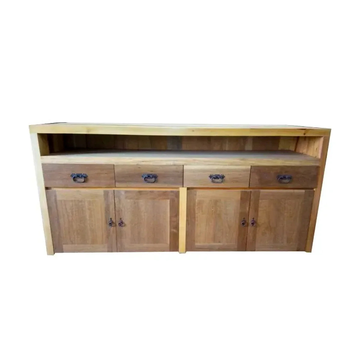 Buffet De Madeira Maciça Demolição Mineiro Com 04 Portas De Armário e 04 Gavetas