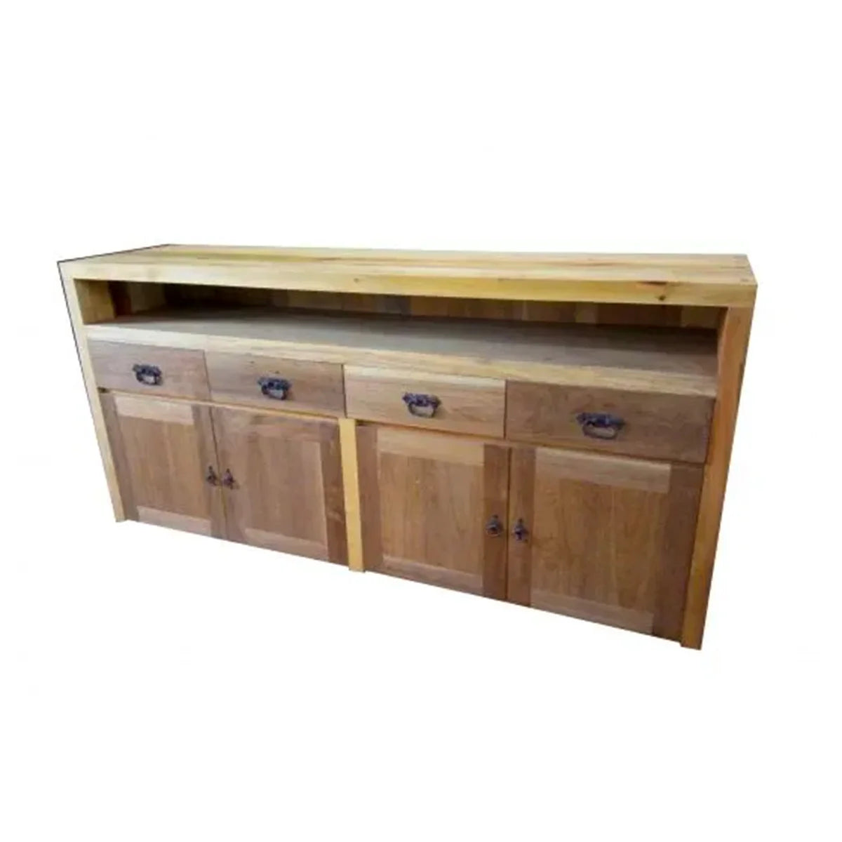 Buffet De Madeira Maciça Demolição Mineiro Com 04 Portas De Armário e 04 Gavetas