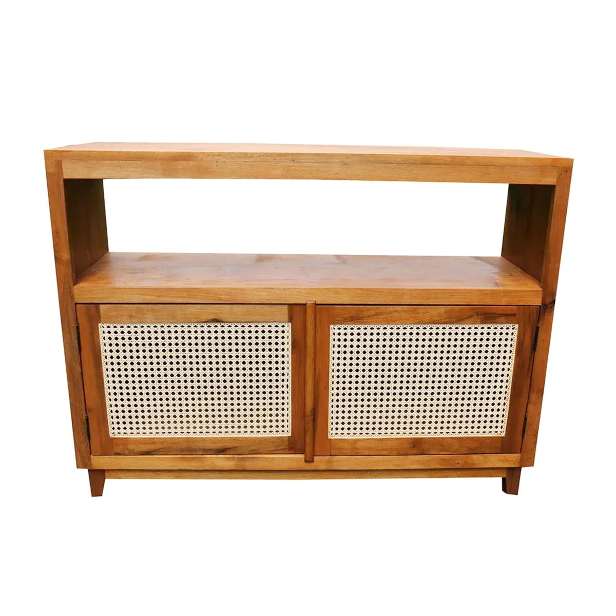 Buffet de Madeira Maciça Demolição Palhinha Natural Indiana Com Duas Portas E Nicho - Marcenaria Bicho do Mato