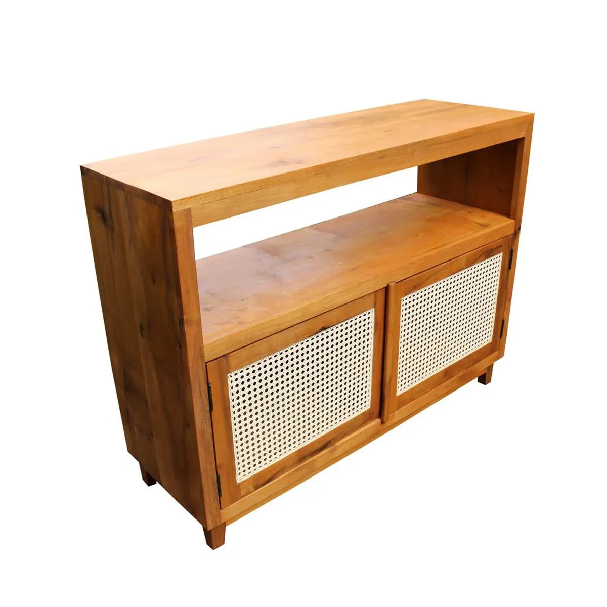 Buffet de Madeira Maciça Demolição Palhinha Natural Indiana Com Duas Portas E Nicho - Marcenaria Bicho do Mato