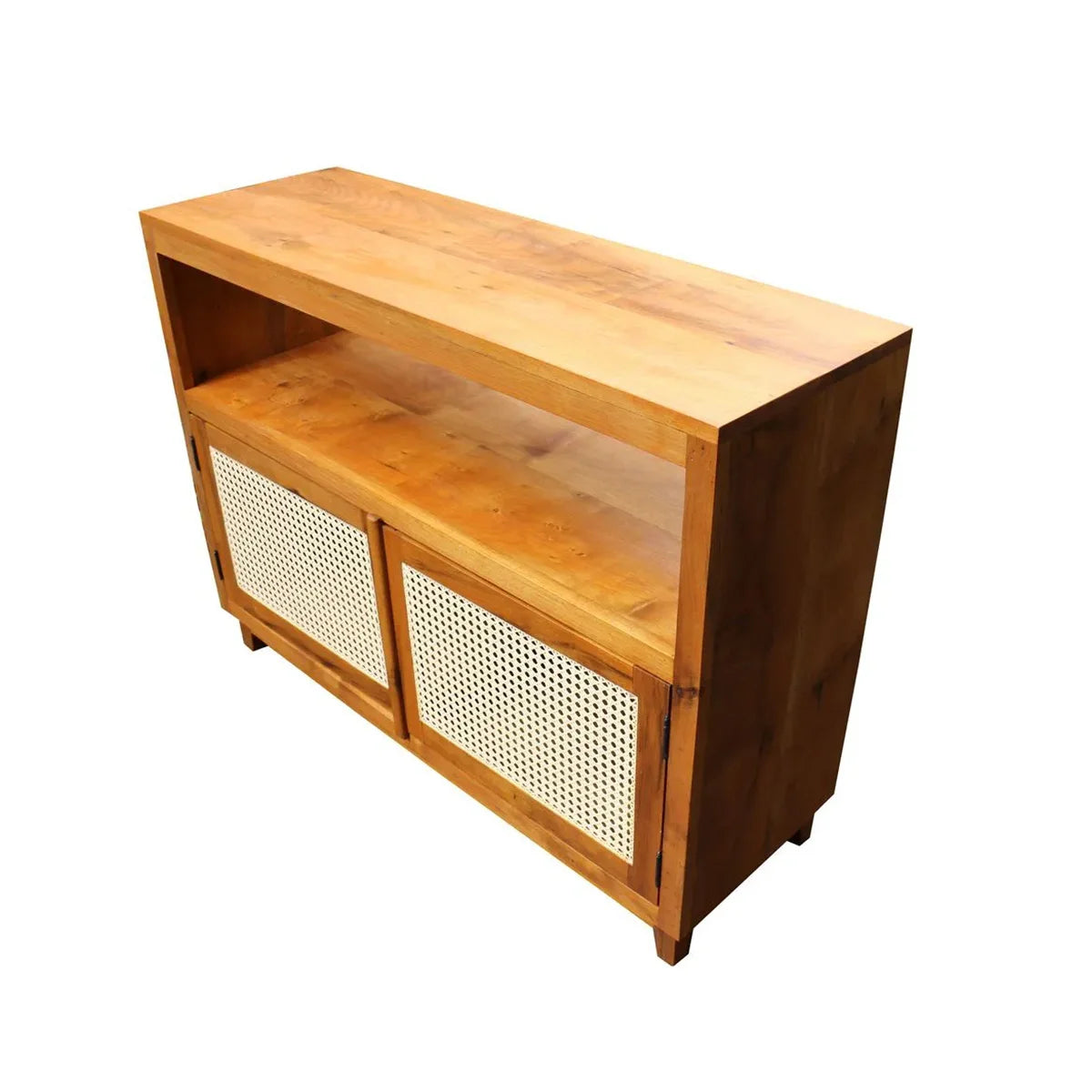 Buffet de Madeira Maciça Demolição Palhinha Natural Indiana Com Duas Portas E Nicho - Marcenaria Bicho do Mato