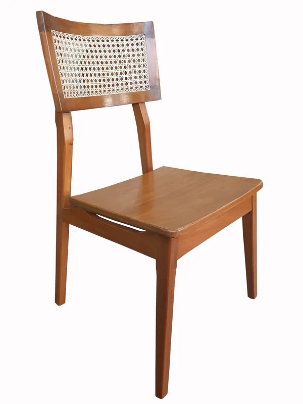 Cadeira De Madeira Maciça Corumbau Com Palhinha Natural Indiana No Encosto
