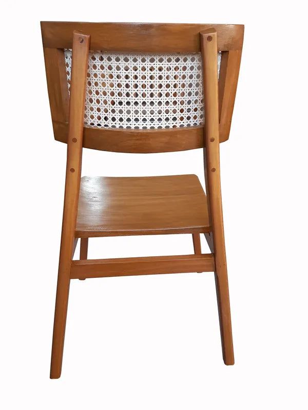 Cadeira De Madeira Maciça Corumbau Com Palhinha Natural Indiana No Encosto