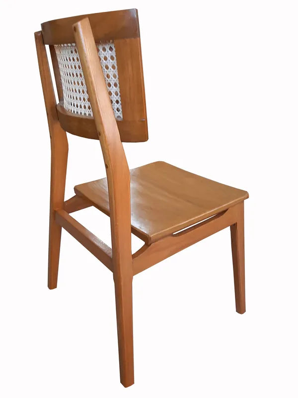 Cadeira De Madeira Maciça Corumbau Com Palhinha Natural Indiana No Encosto