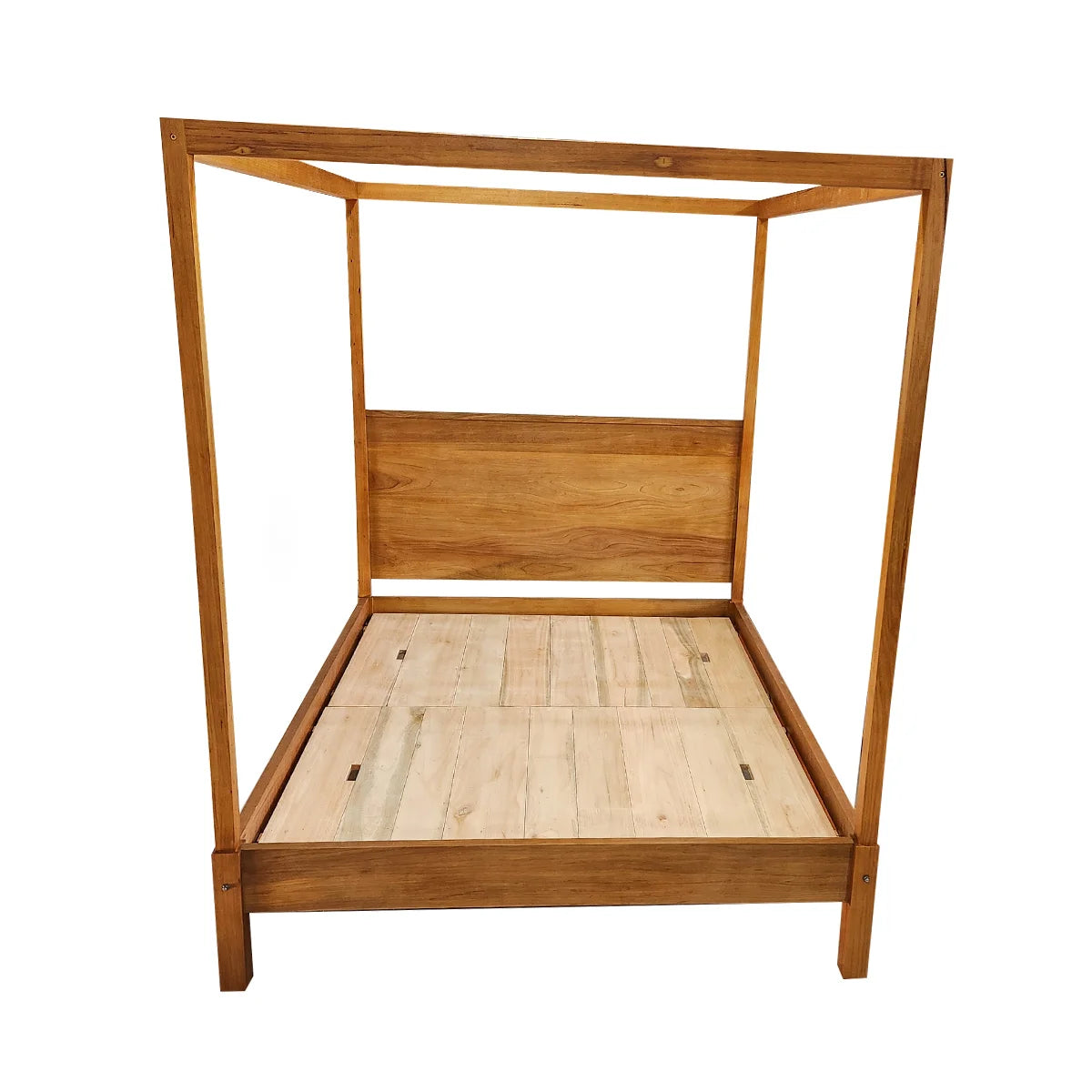 Cama Casal Demolição Modelo Dossel Com Cabeceira Fechada - Marcenaria Bicho do Mato