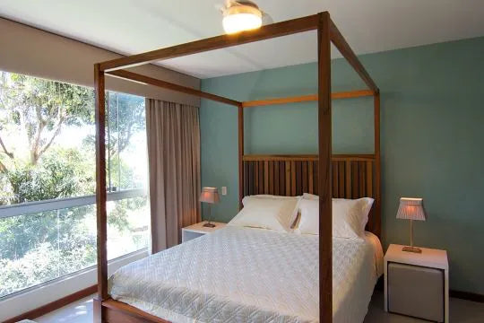 Cama De Casal De Madeira Maciça Demolição Dossel
