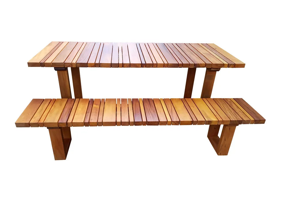 Conjunto De Mesa De Jantar E Um Banco De Madeira Maciça Demolição Geribá