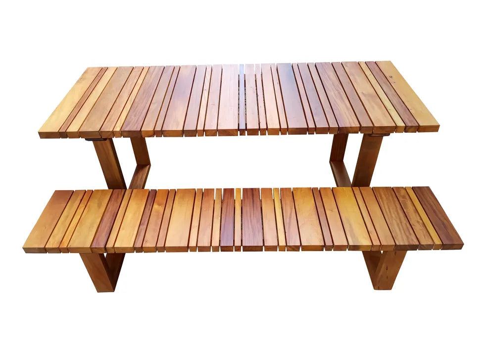 Conjunto De Mesa De Jantar E Um Banco De Madeira Maciça Demolição Geribá