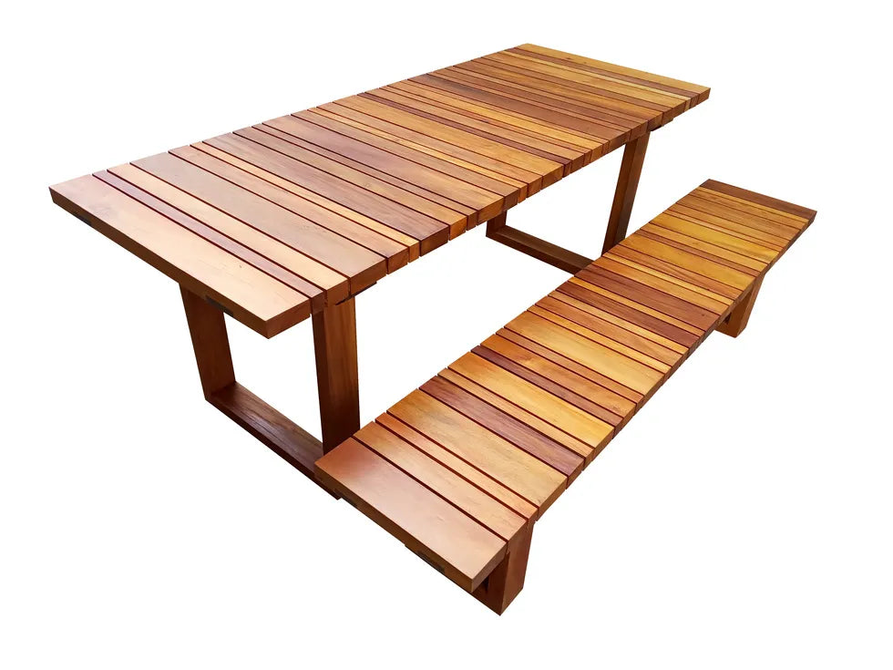 Conjunto De Mesa De Jantar E Um Banco De Madeira Maciça Demolição Geribá