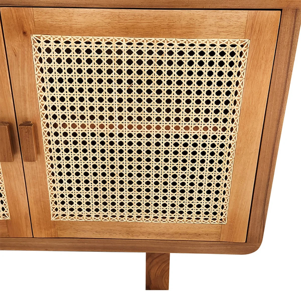 Rack Demolição Lapa Com Portas Em Palhinha Natural e Laterais Curvas - Marcenaria Bicho do Mato