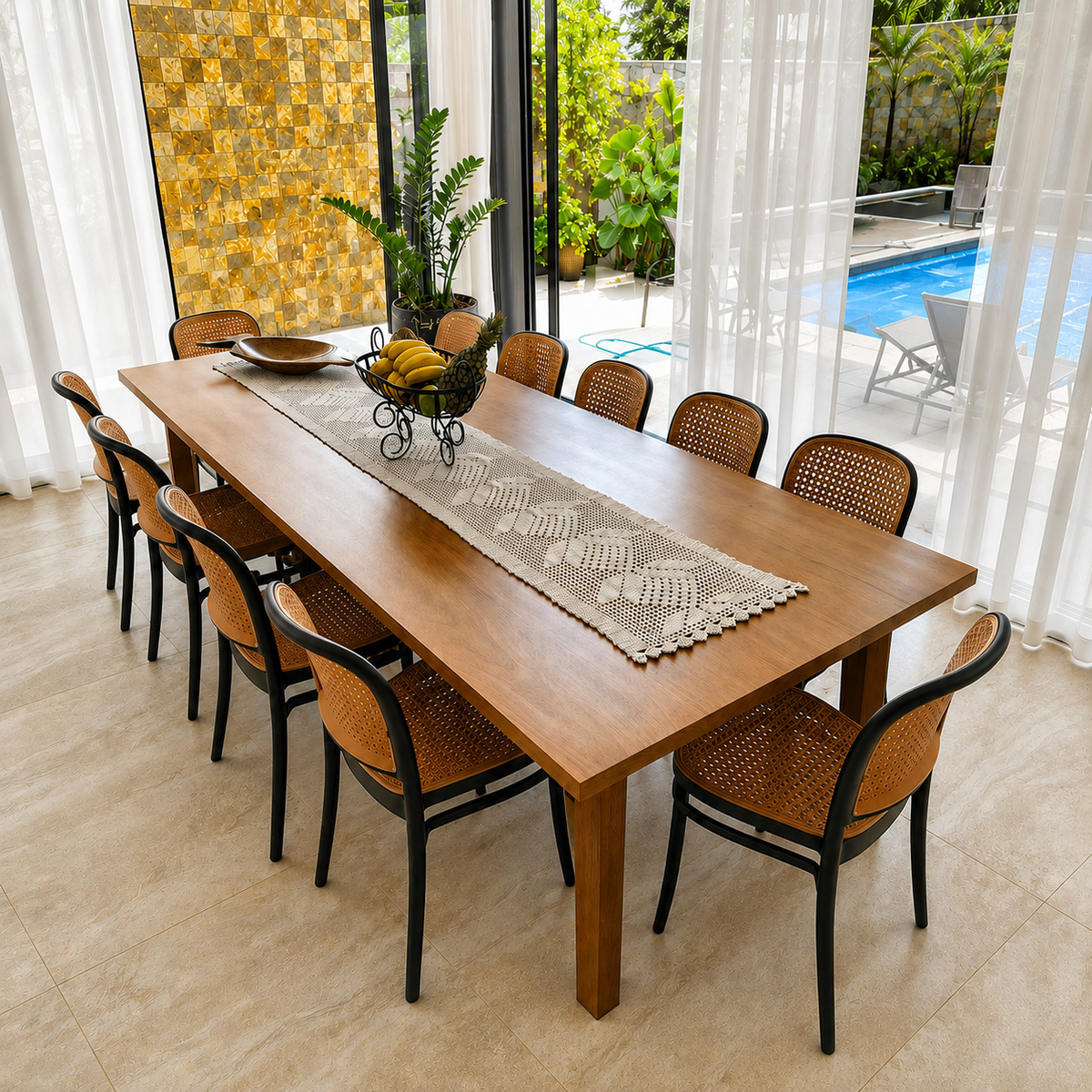 Mesa de Jantar Retangular de Madeira Maciça Inconfidente