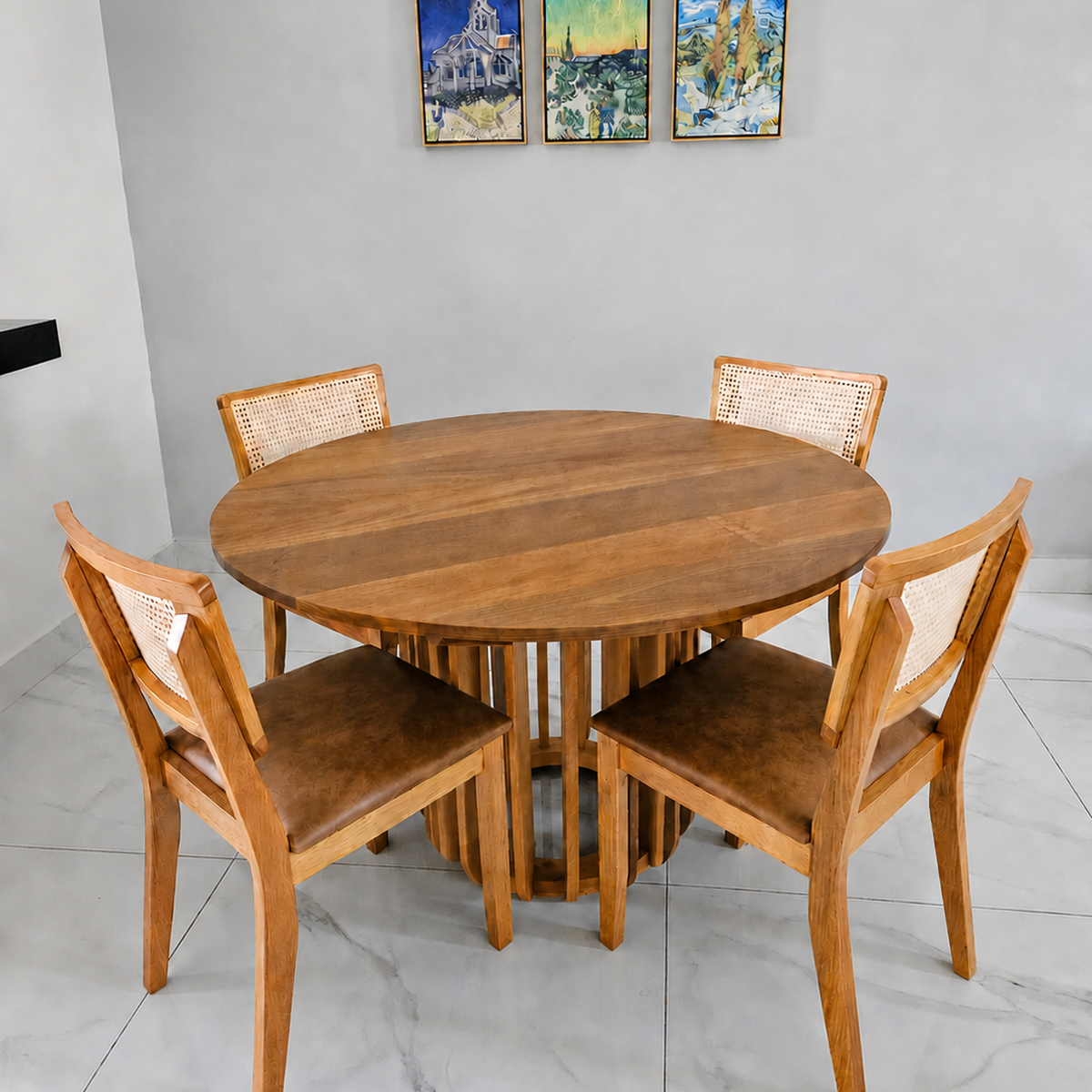 Mesa De Jantar Madeira Maciça Demolição Catavento Com Tampo Chanfrado