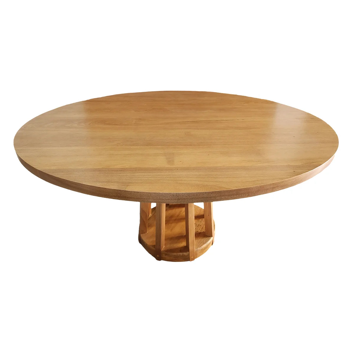 Mesa De Jantar Redonda Demolição Jambo Com Pés Trabalhados - Marcenaria Bicho do Mato