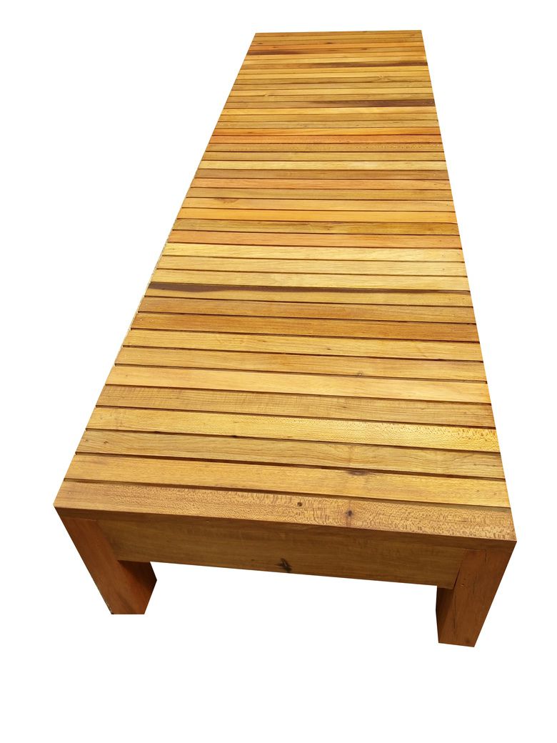 Mesa De Centro De Madeira Maciça Demolição Itacaré - Mesa Ripara Baixa