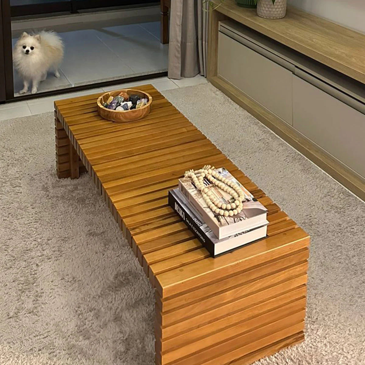 Mesa de Centro de Madeira Maciça Demolição Maragogi - Marcenaria Bicho do Mato