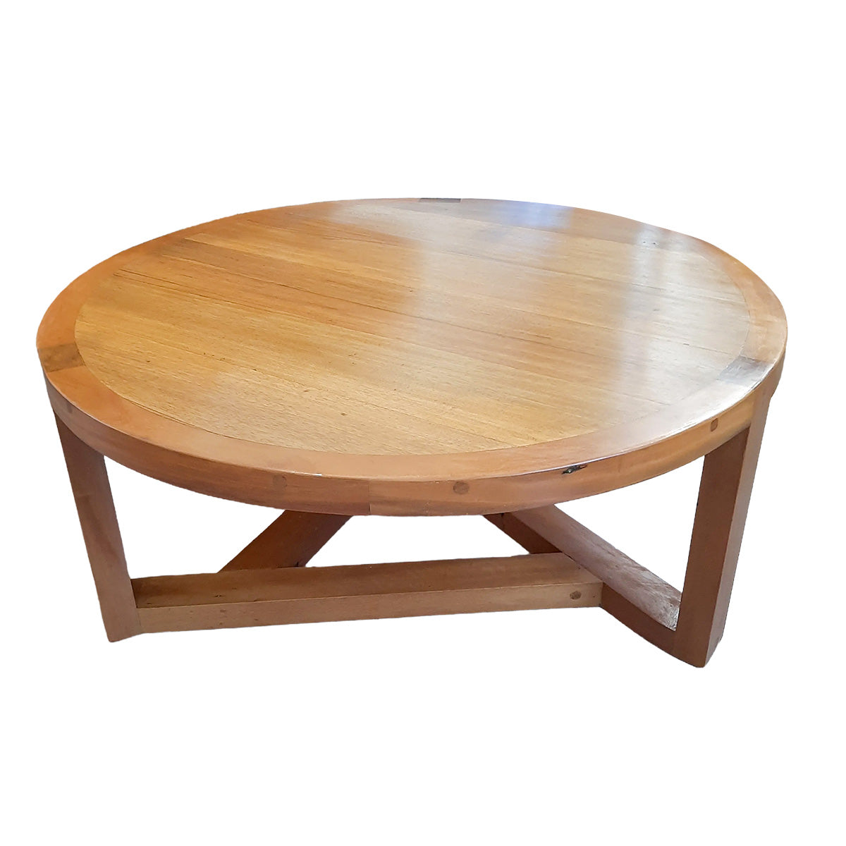 Mesa De Centro Redonda De Madeira Maciça Demolição Sergipe