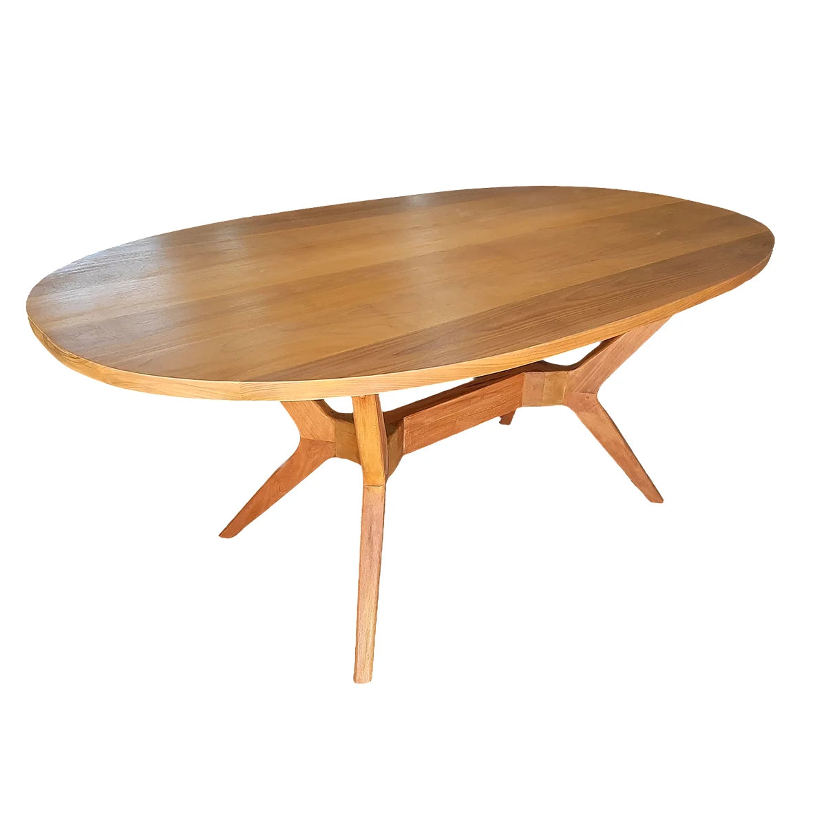 Mesa de Jantar De Madeira Maciça Demolição Com Tampo Oval Praia do Forte - Marcenaria Bicho do Mato