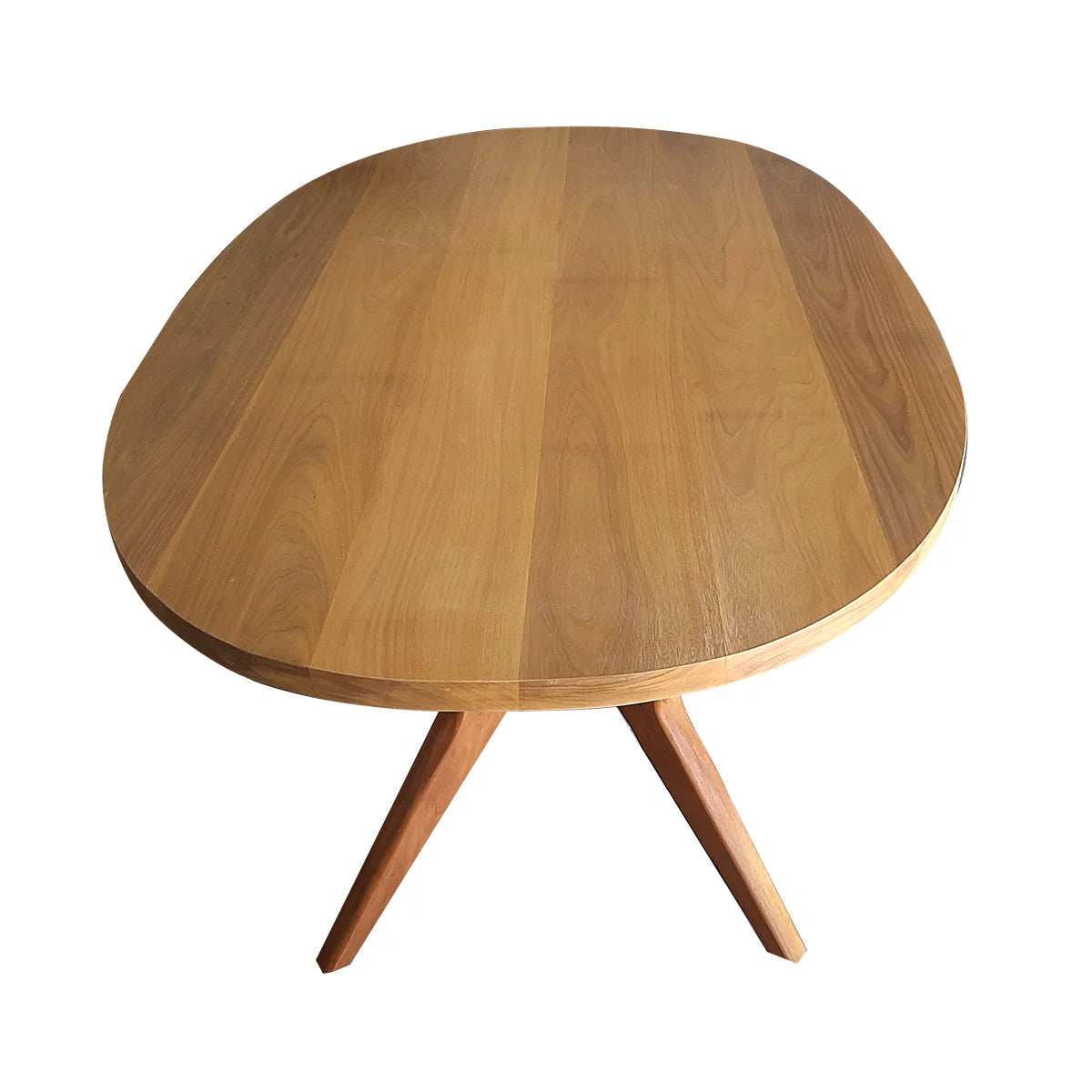 Mesa de Jantar De Madeira Maciça Demolição Com Tampo Oval Praia do Forte - Marcenaria Bicho do Mato