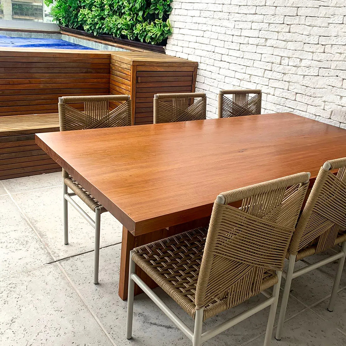 Mesa de Jantar De Madeira Maciça Demolição Retangular Marajó - Marcenaria Bicho do Mato