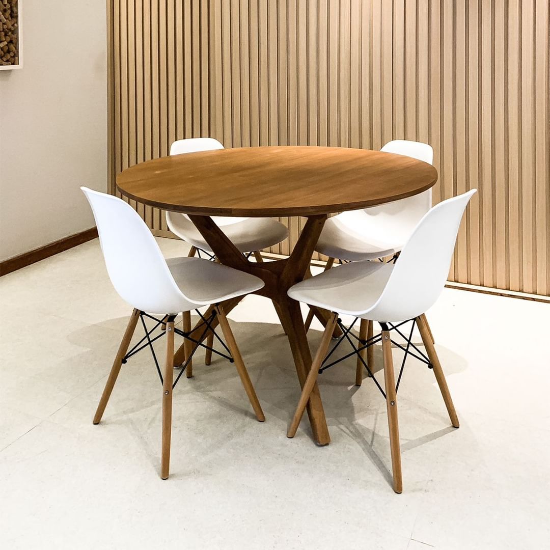 Mesa De Jantar Redonda De Madeira Maciça Demolição Praia Do Forte