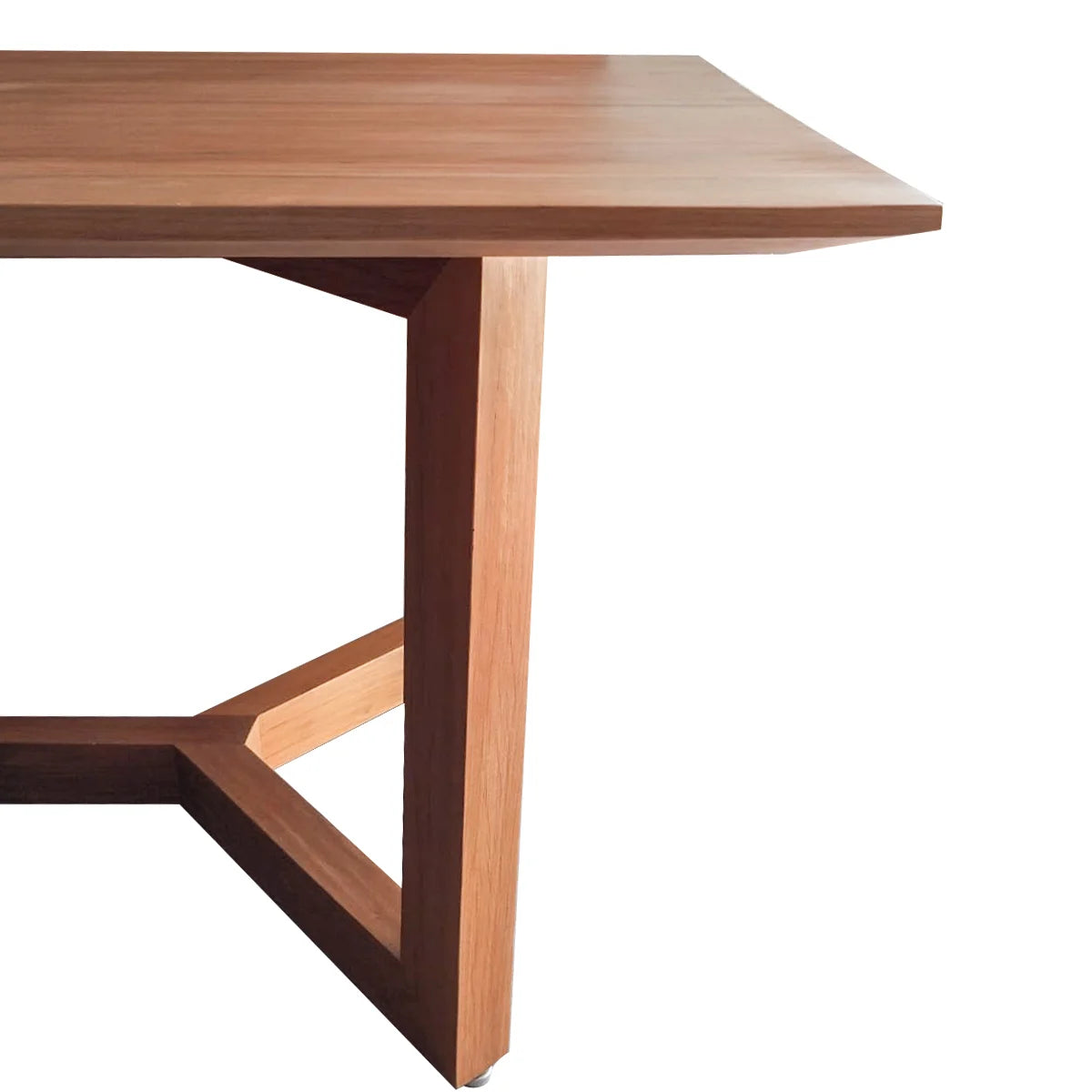 Mesa De Jantar Retangular De Madeira Maciça Campinas Tampo Chanfrado