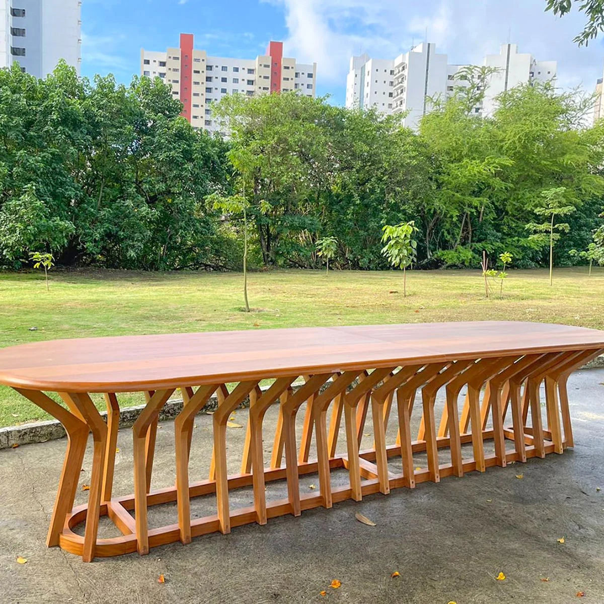 Mesa de Jantar Retangular De Madeira Maciça Demolição Jambo