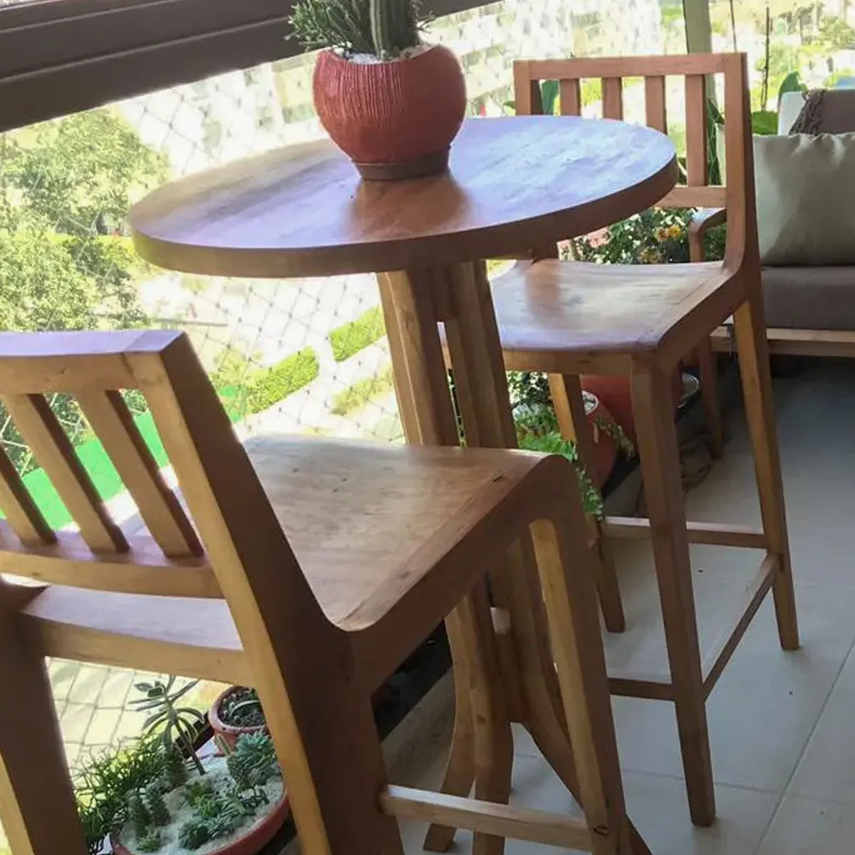 Mesa Lateral Alta Para Bar De Madeira Maciça Demolição Praia