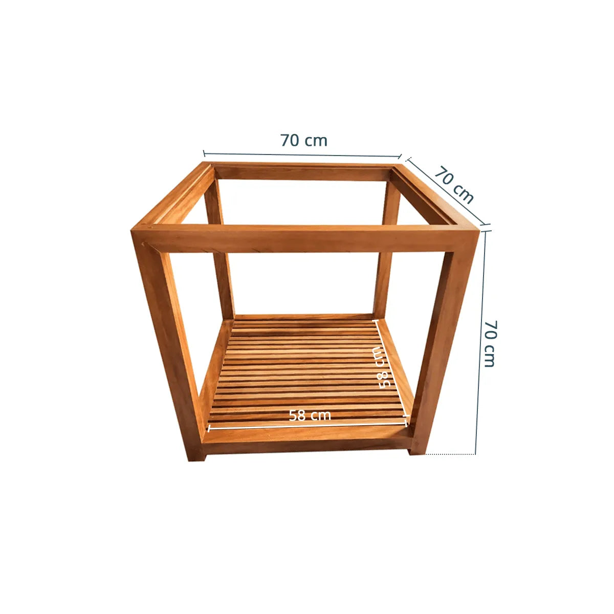 Mesa Lateral Quadrada de Madeira Maciça Demolição Londrina