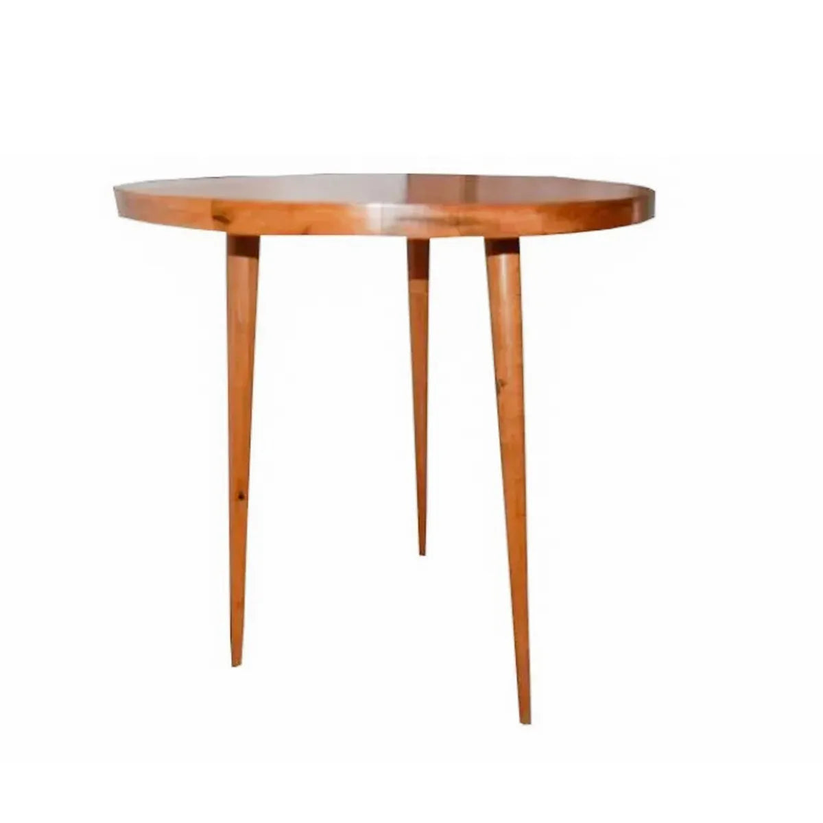 Mesa Lateral Redonda De Madeira Maciça Demolição Gramado Com Pés Palito Torneados