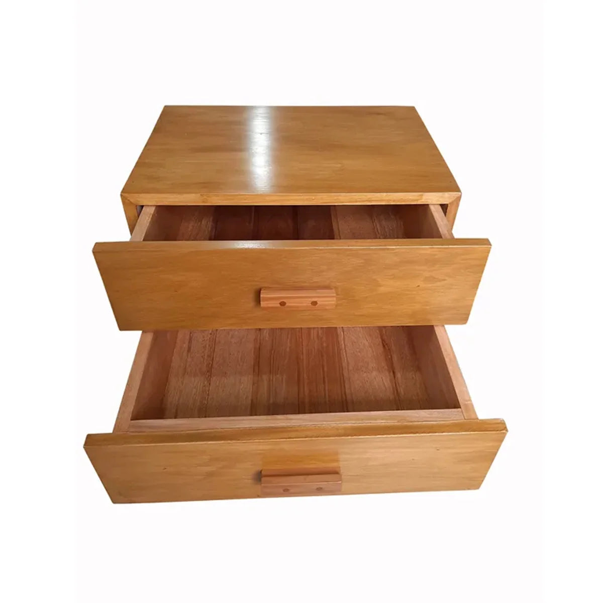 Mesa de Cabeceira De Madeira Maciça Demolição Modelo Palito Com Duas Gavetas - Marcenaria Bicho do Mato