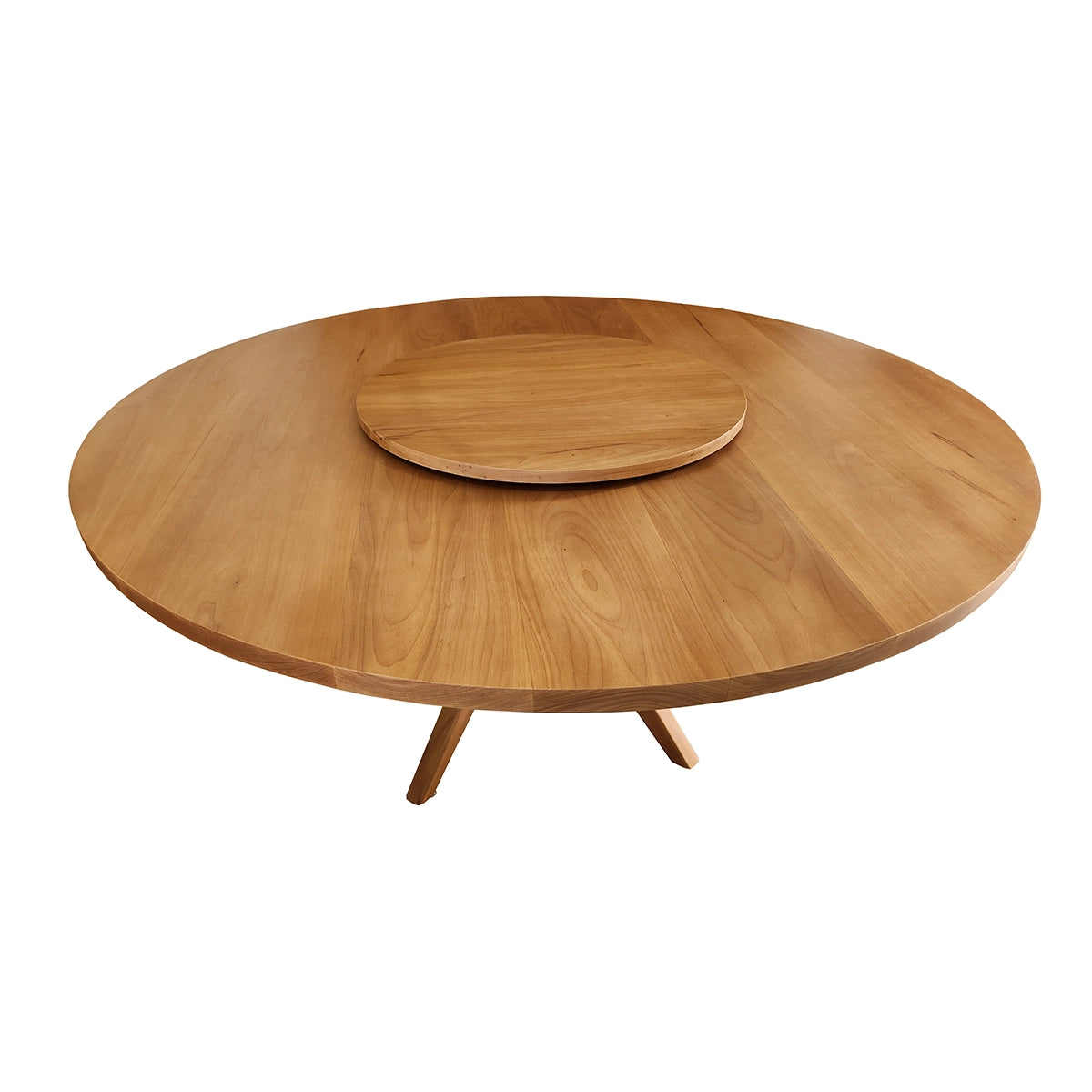 Mesa De Jantar Redonda Madeira Maciça Praia Do Forte Com Prato Giratório