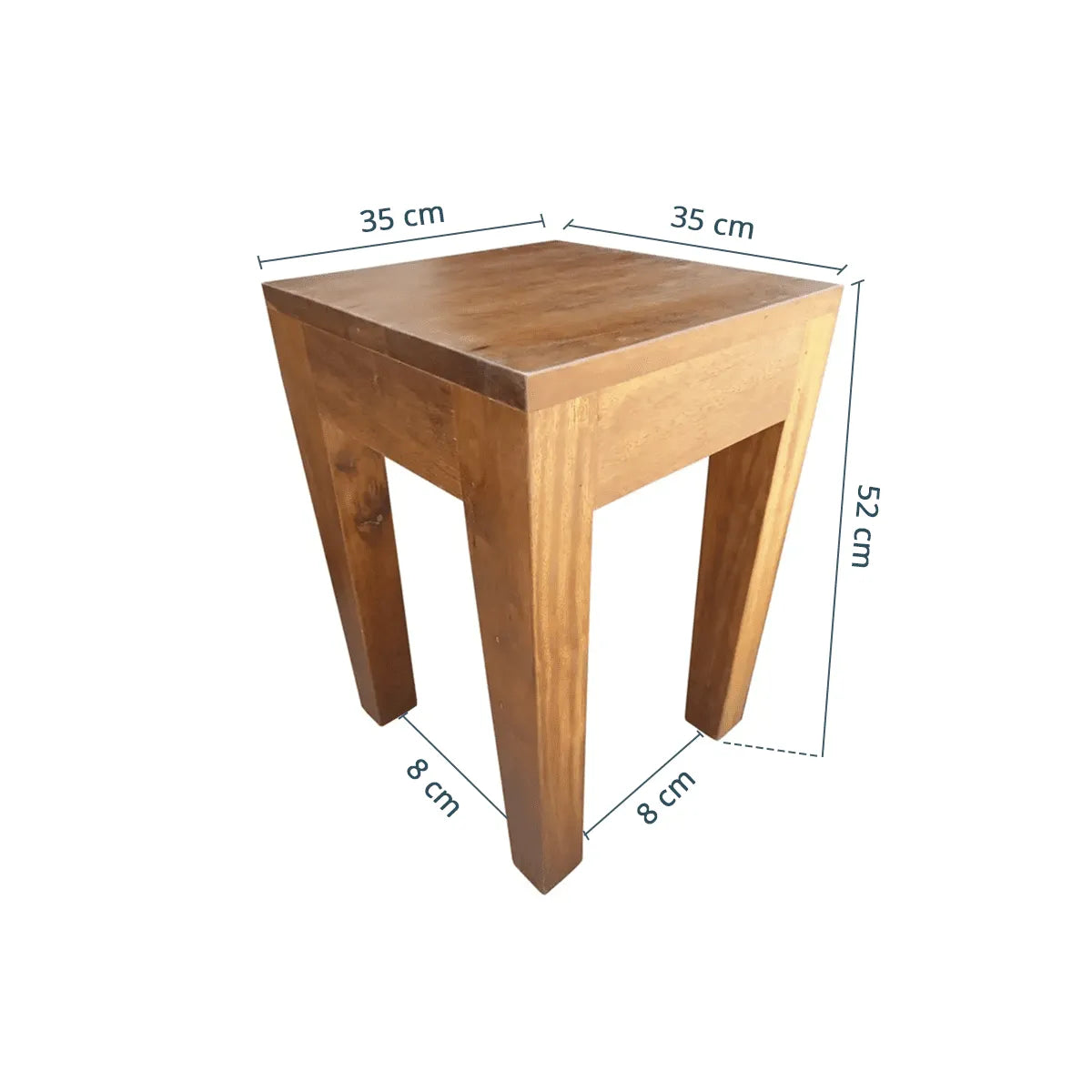 Mesa Lateral Quadrada De Madeira Maciça Demolição Gramado
