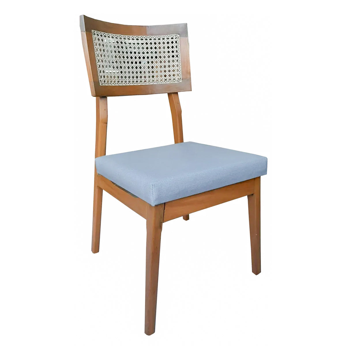 Cadeira De Madeira Maciça Demolição Modelo Corumbau - Encosto Em Palhinha Natural Indiana E Assento Estofado