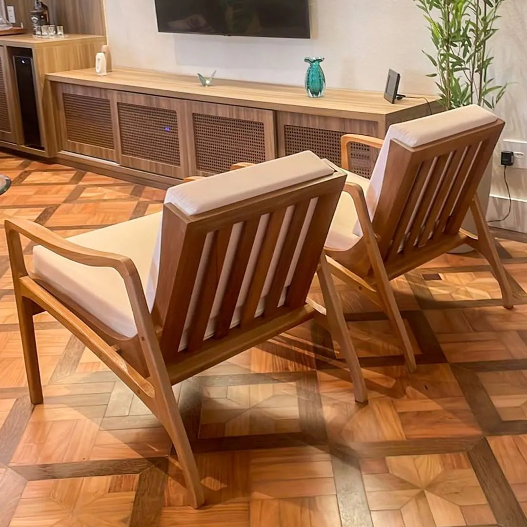 Poltrona De Madeira Maciça Demolição Morumbi Com Futons Inclusos