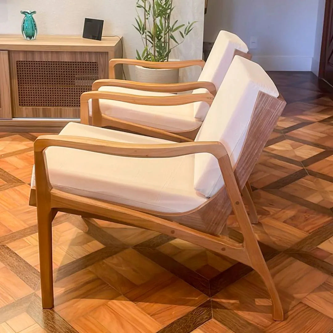 Poltrona De Madeira Maciça Demolição Morumbi Com Futons Inclusos
