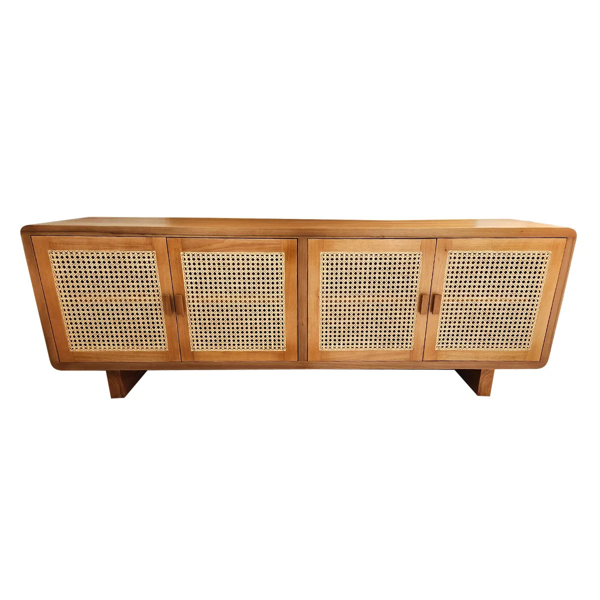 Rack Demolição Lapa Com Portas Em Palhinha Natural e Laterais Curvas - Marcenaria Bicho do Mato